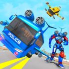 Flying Bus Robot Transform War Police Robot Games