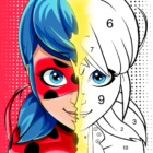 Miraculous Ladybug & Cat Noir. Color by number